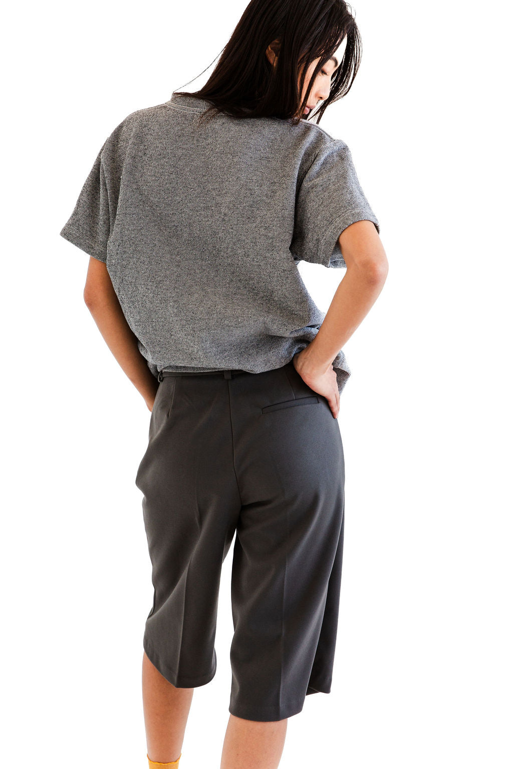 Grey ultra suede short