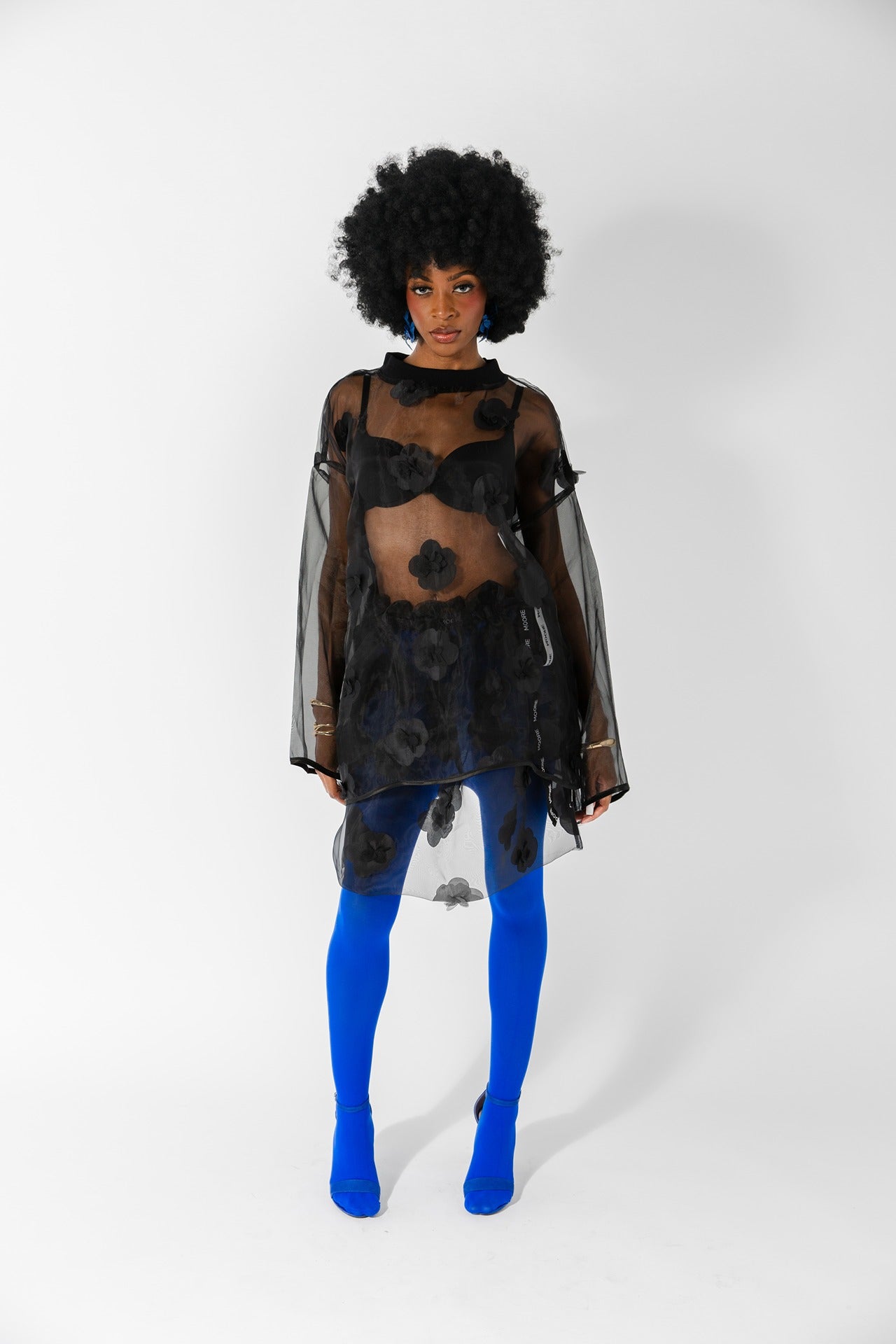 Black Organza LS Tee