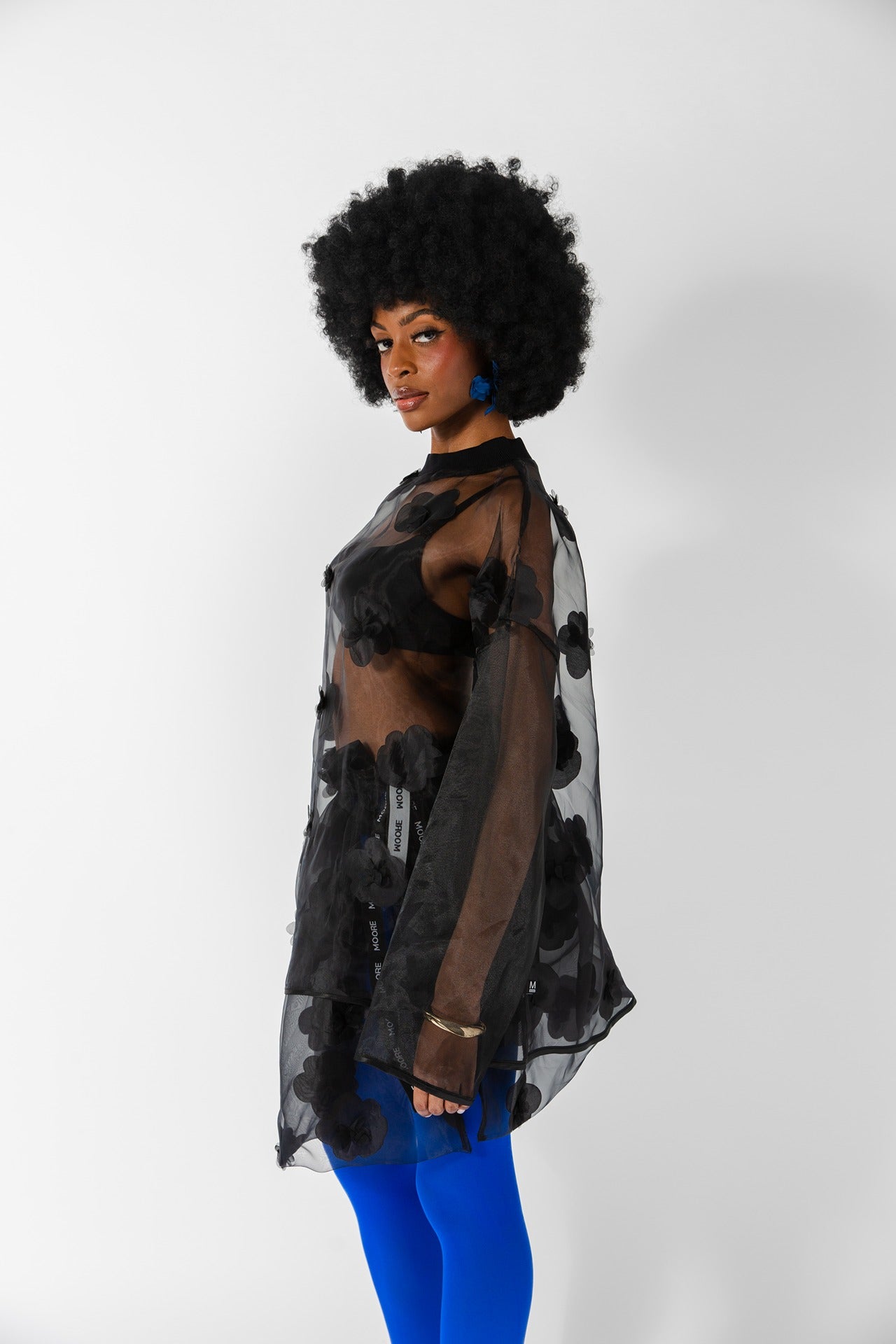 Black Organza LS Tee