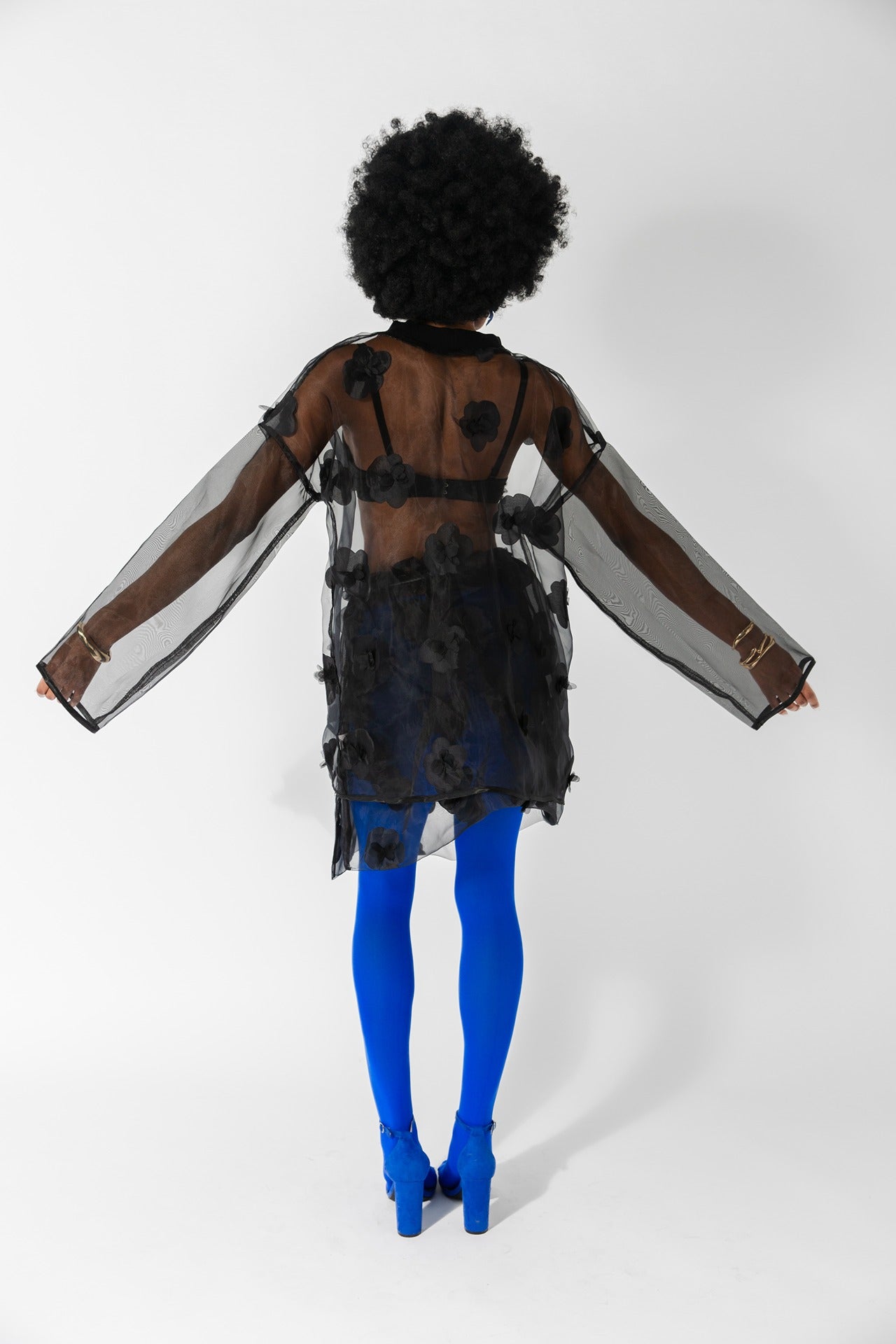 Black Organza LS Tee