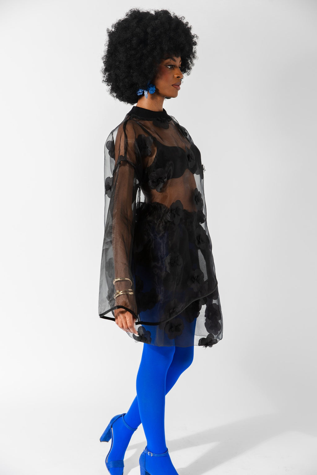 Black Organza LS Tee