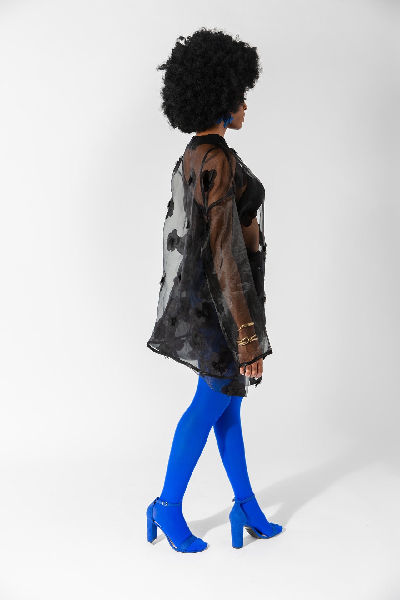 Black Organza LS Tee