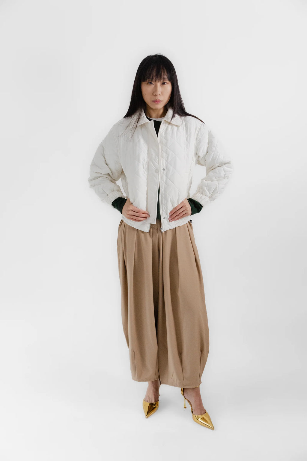 Cropped Quilted Coat