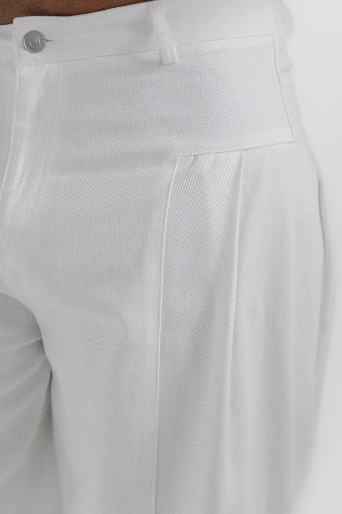 Pleat Denim - White