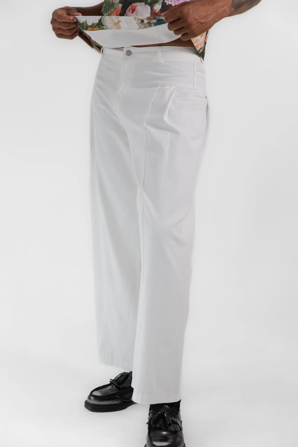 Pleat Denim - White