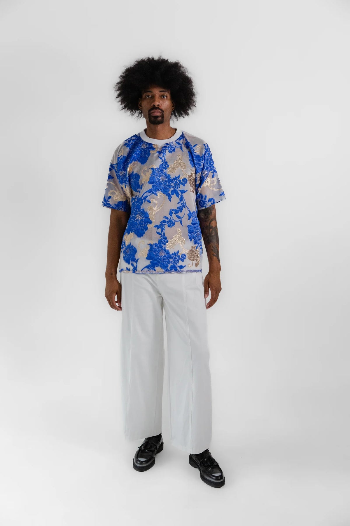 Pleat Denim - White