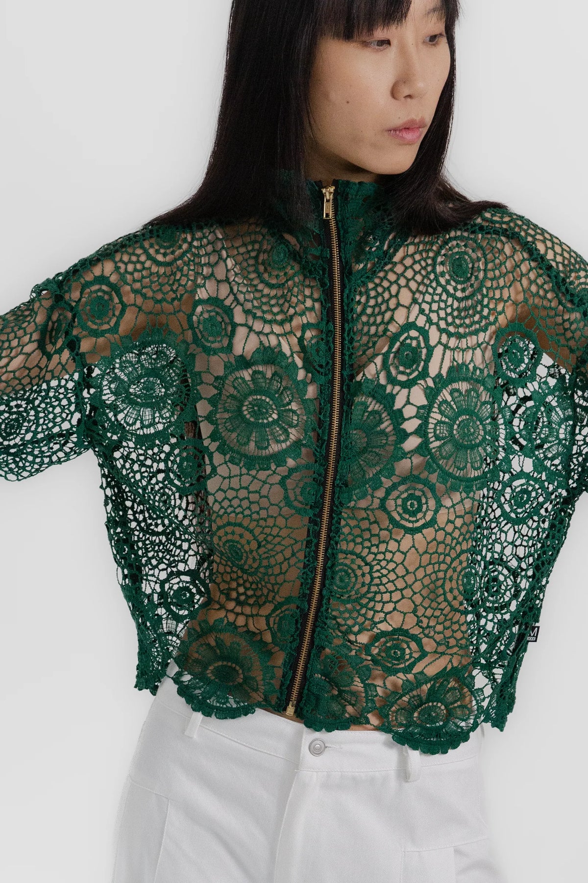 Forrest Crochet Zip Up