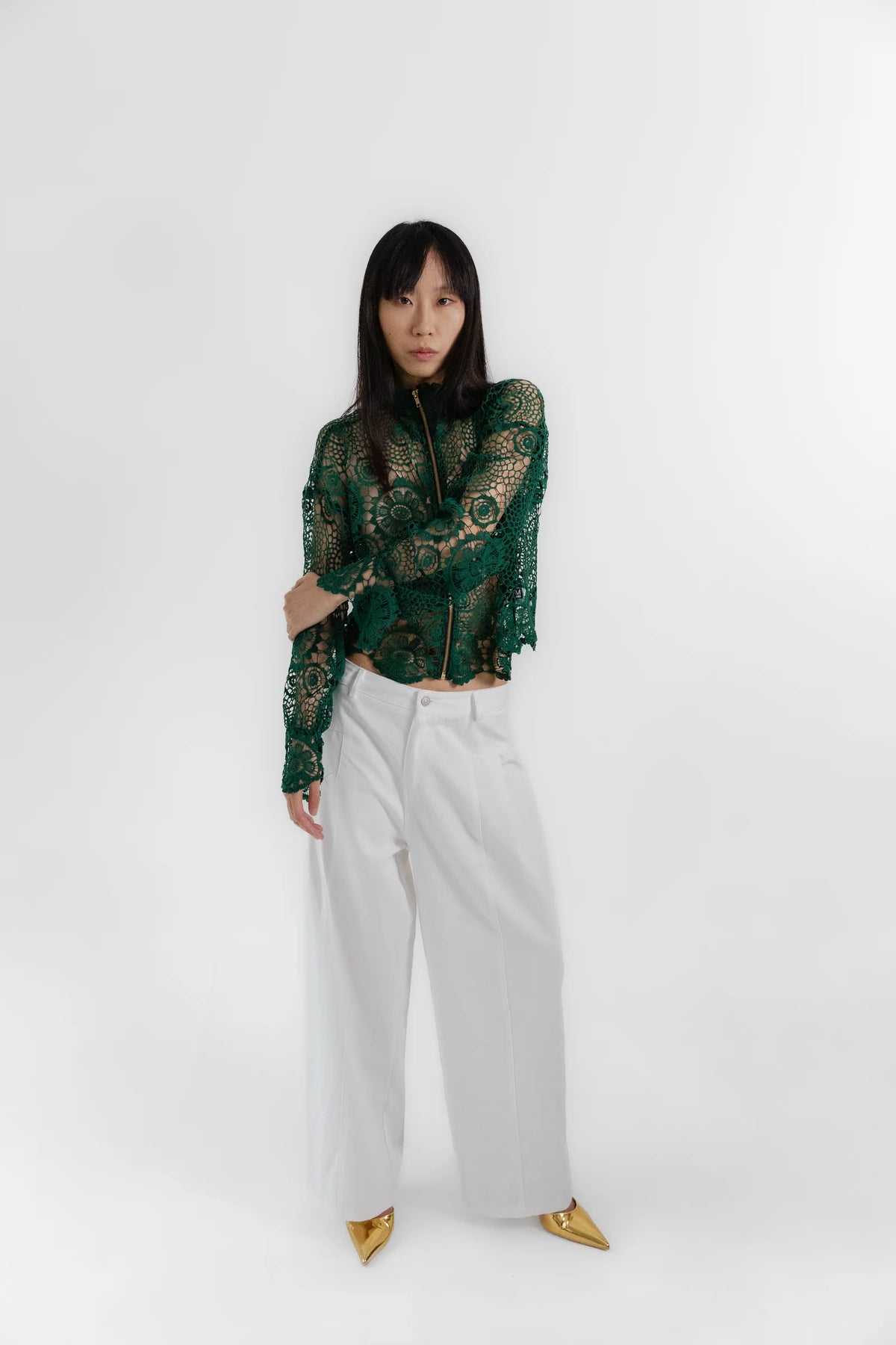 Pleat Denim - White