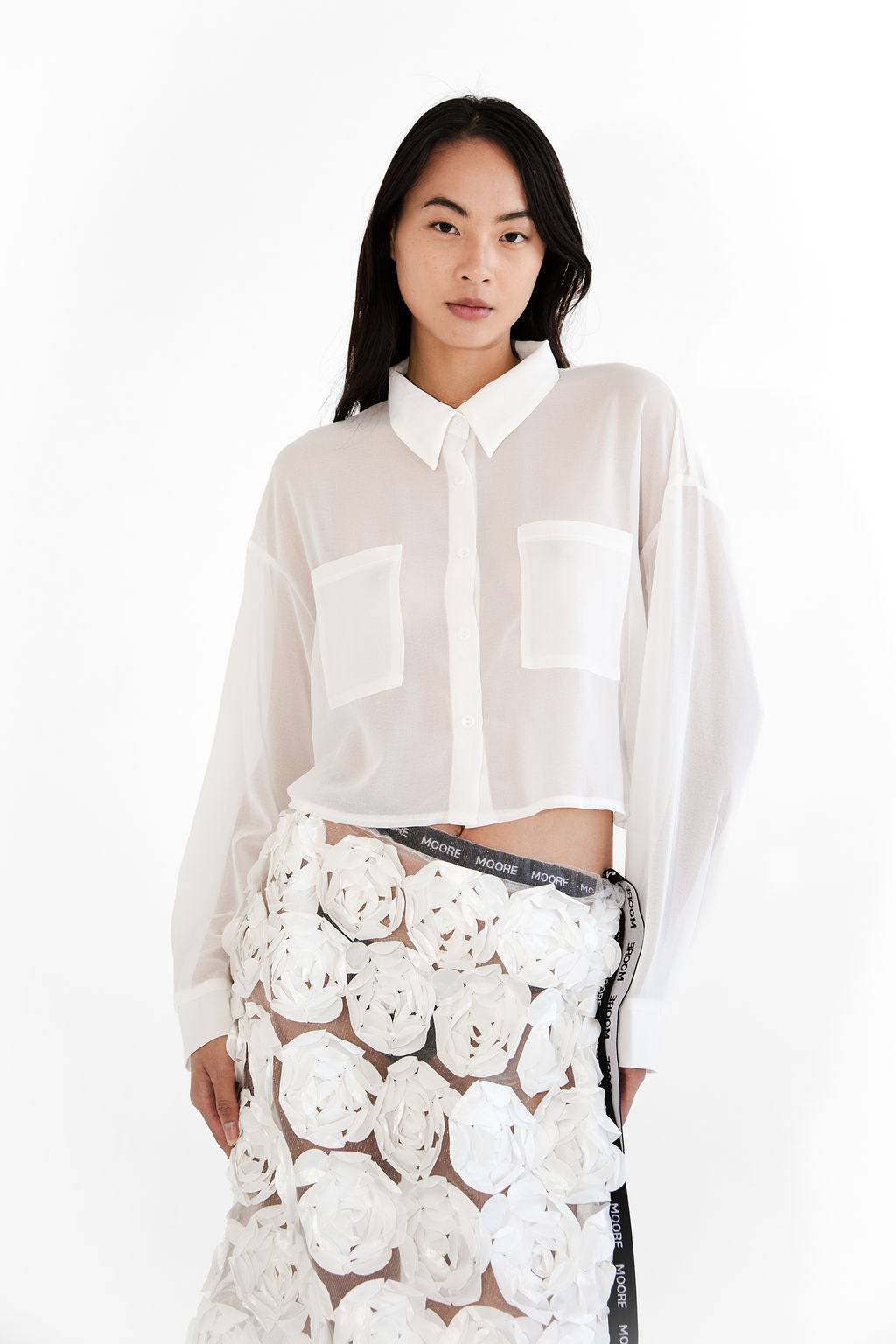 White LS sheer crop
