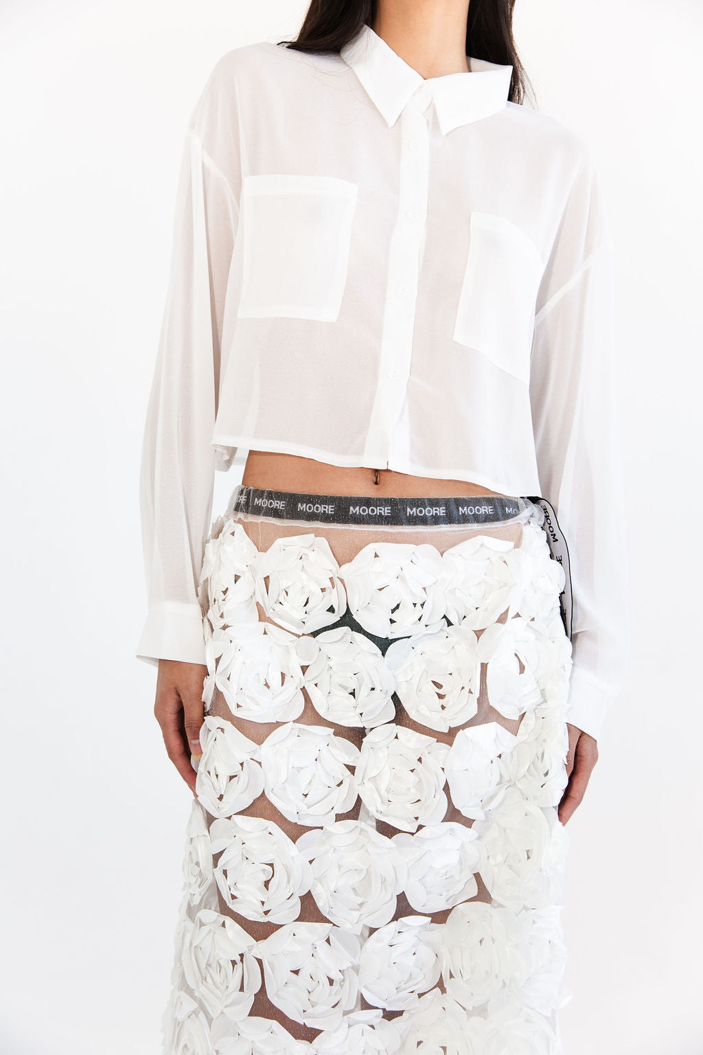 White LS sheer crop