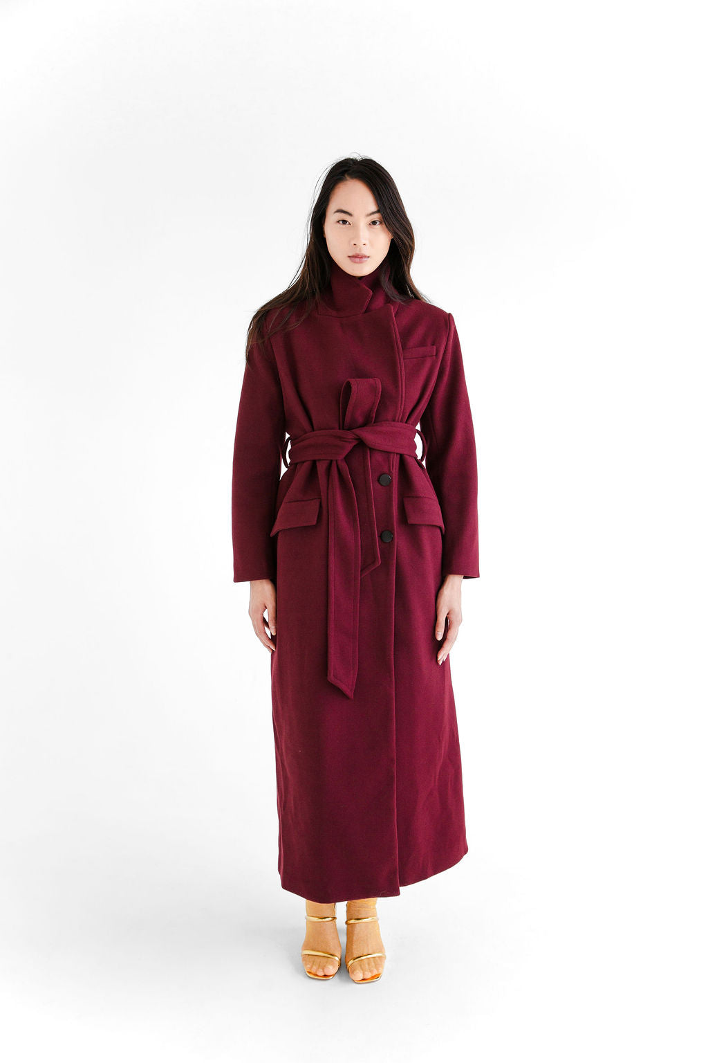 Burgundy overcoat