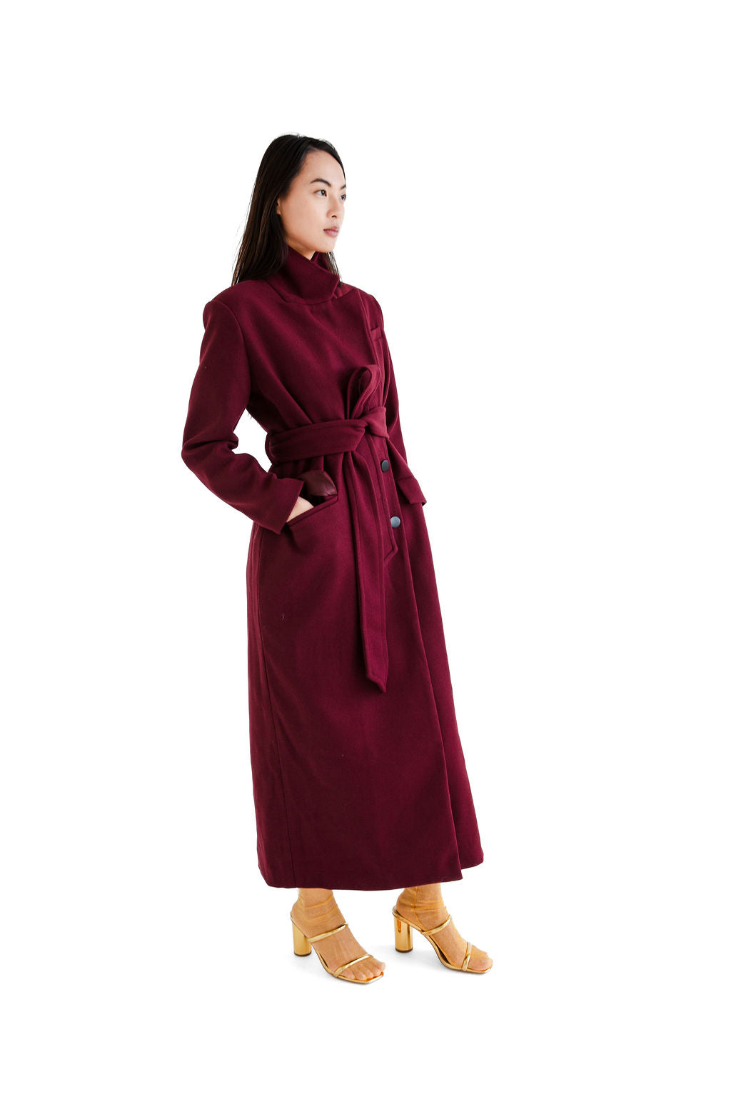 Burgundy overcoat