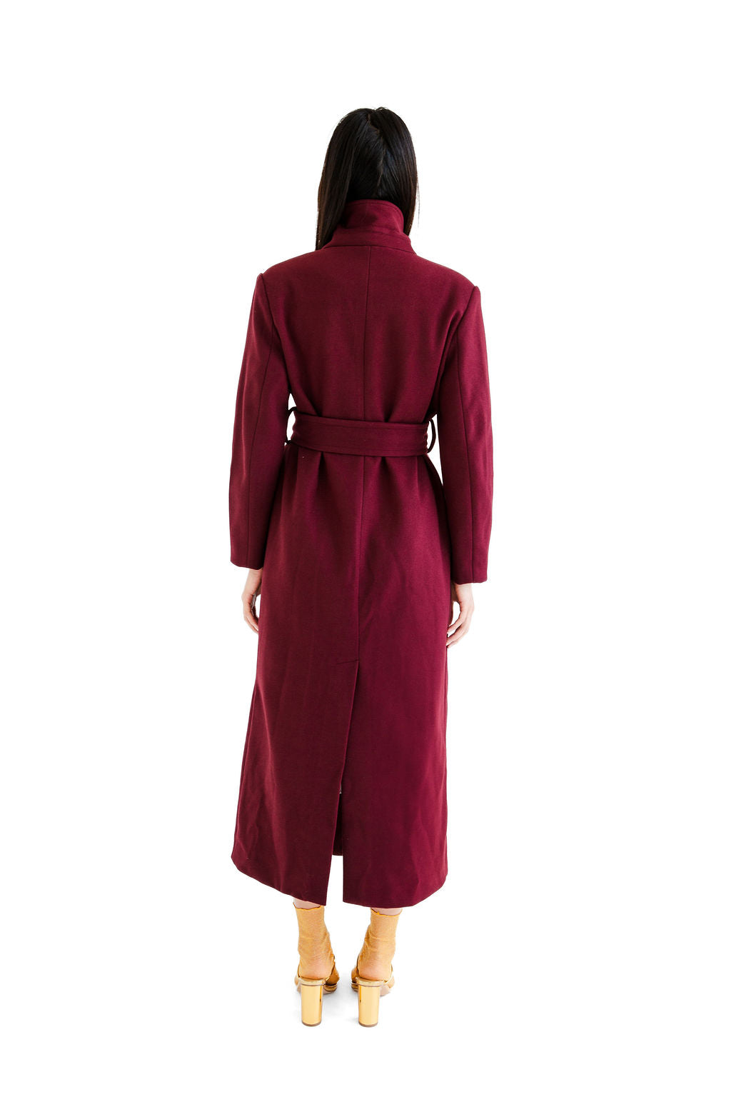 Burgundy overcoat