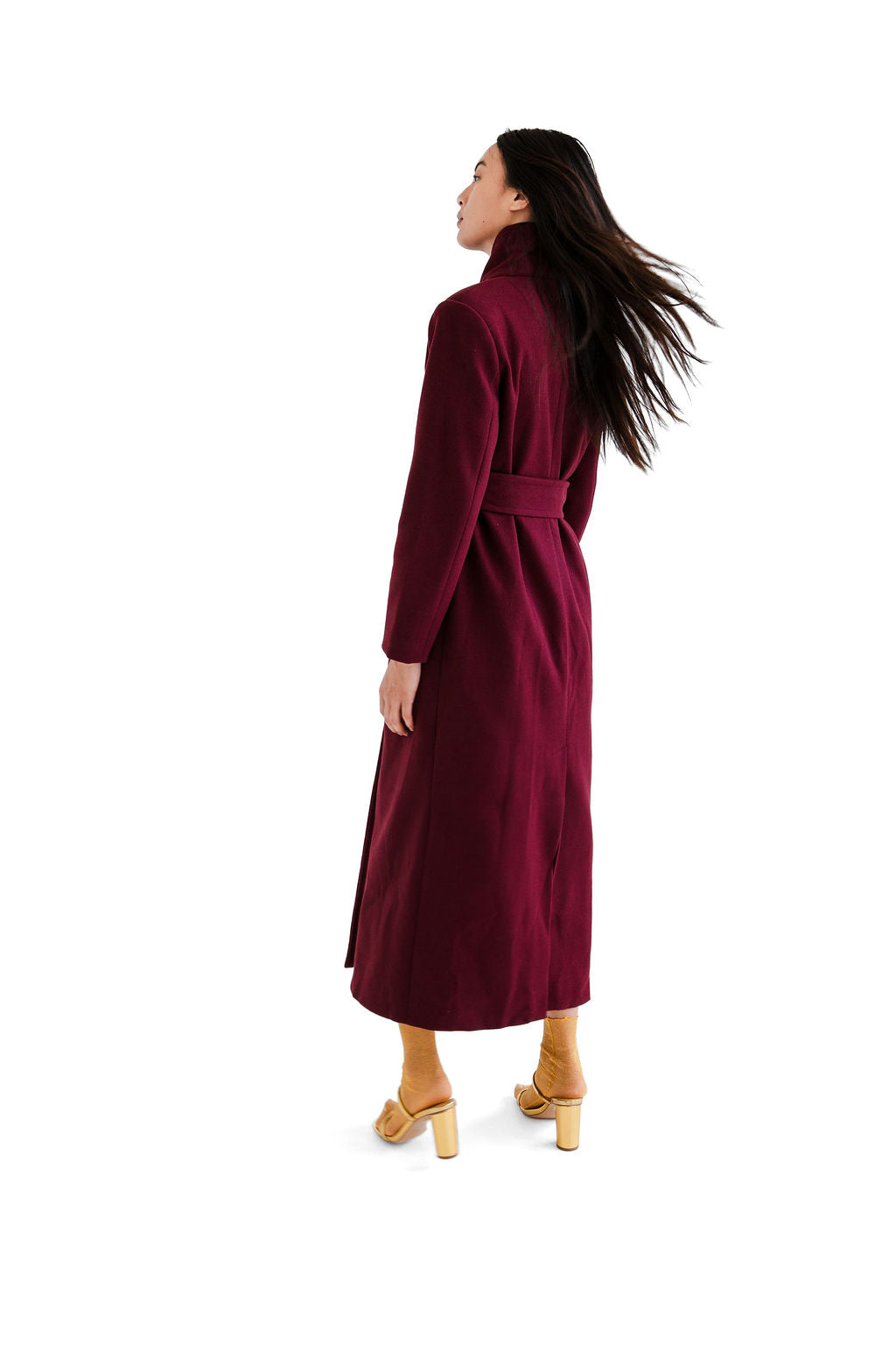 Burgundy overcoat
