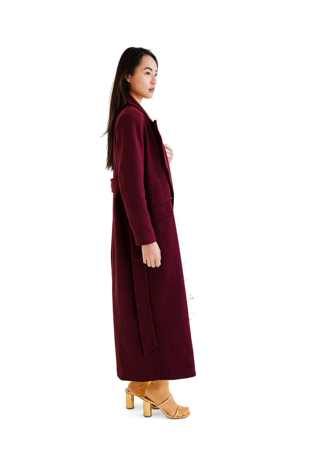 Burgundy overcoat