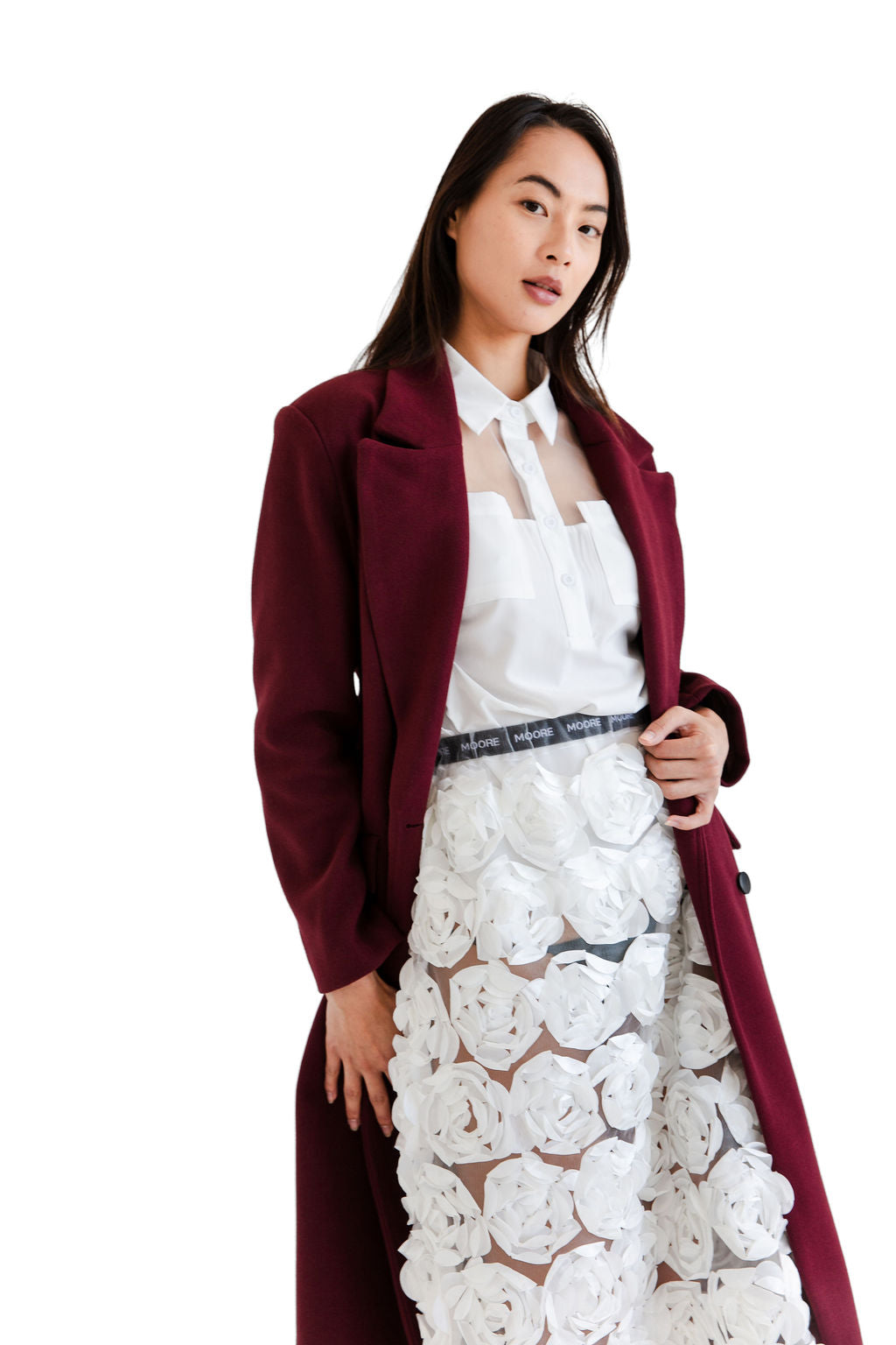 Burgundy overcoat