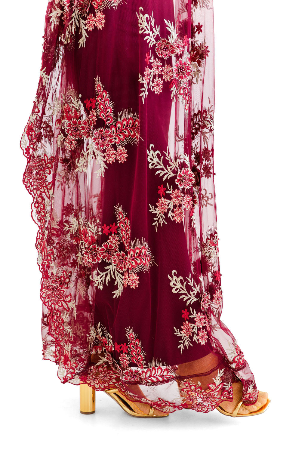 Burgundy embellished chemise