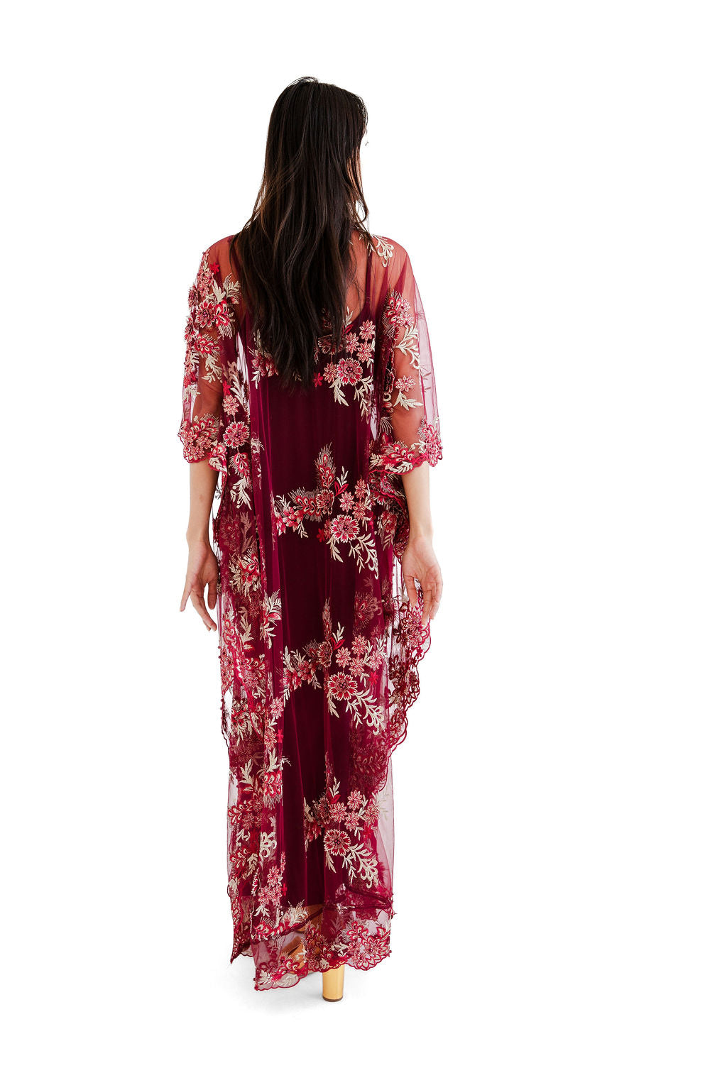 Burgundy embellished chemise