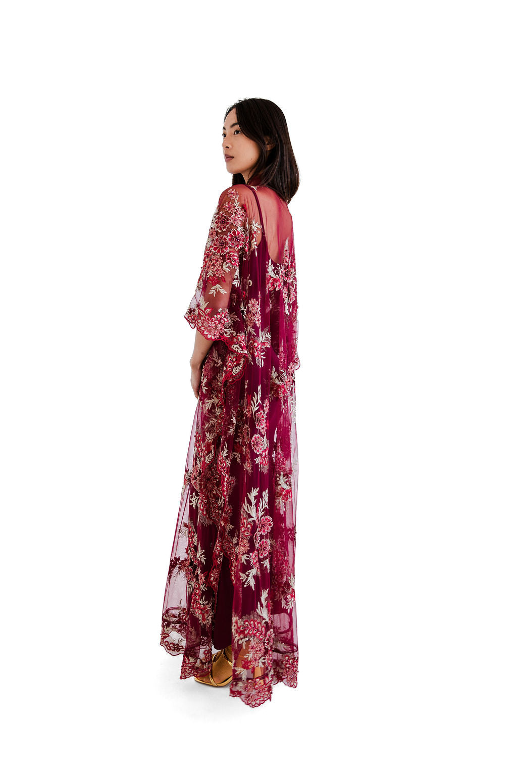 Burgundy embellished chemise