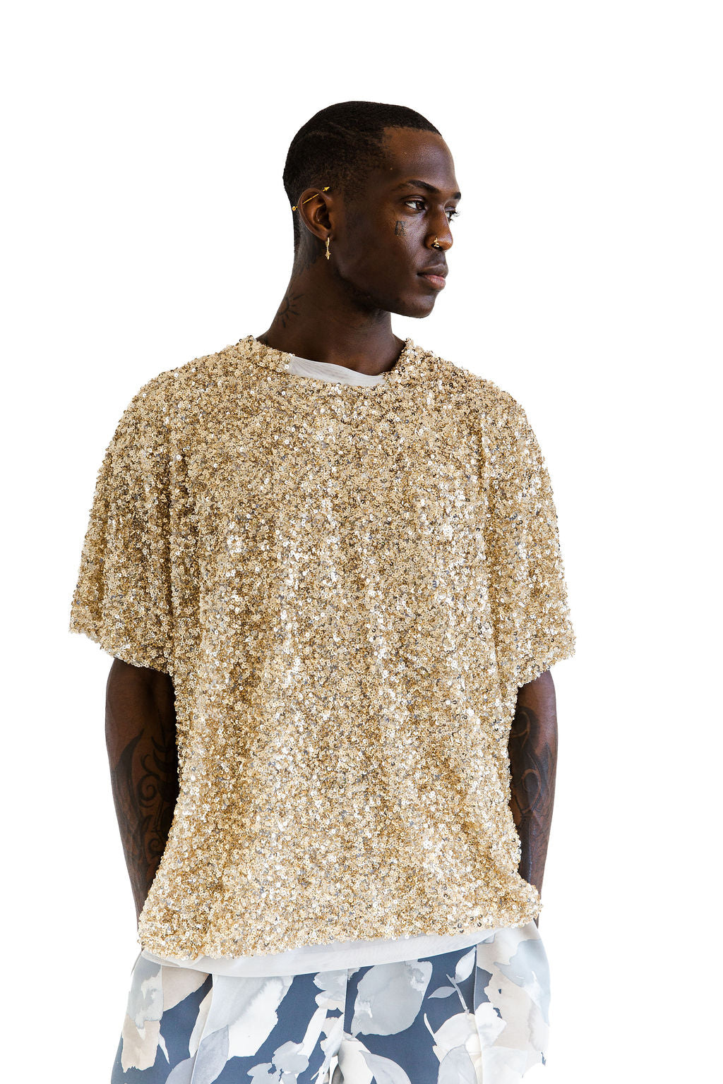 Golden sequined tee