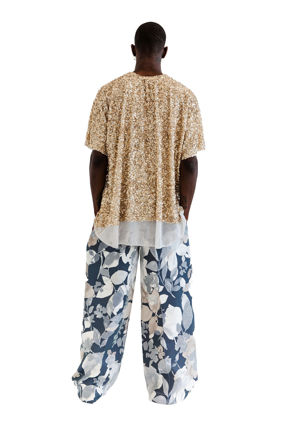 Golden sequined tee