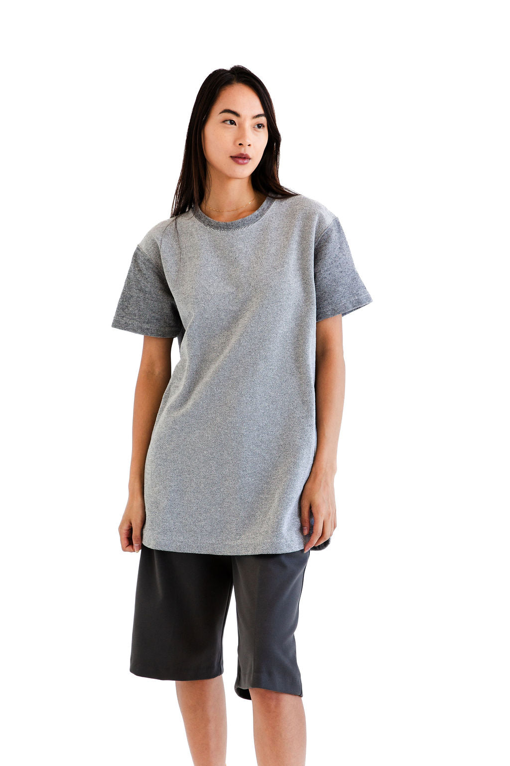 Grey and cream long tee