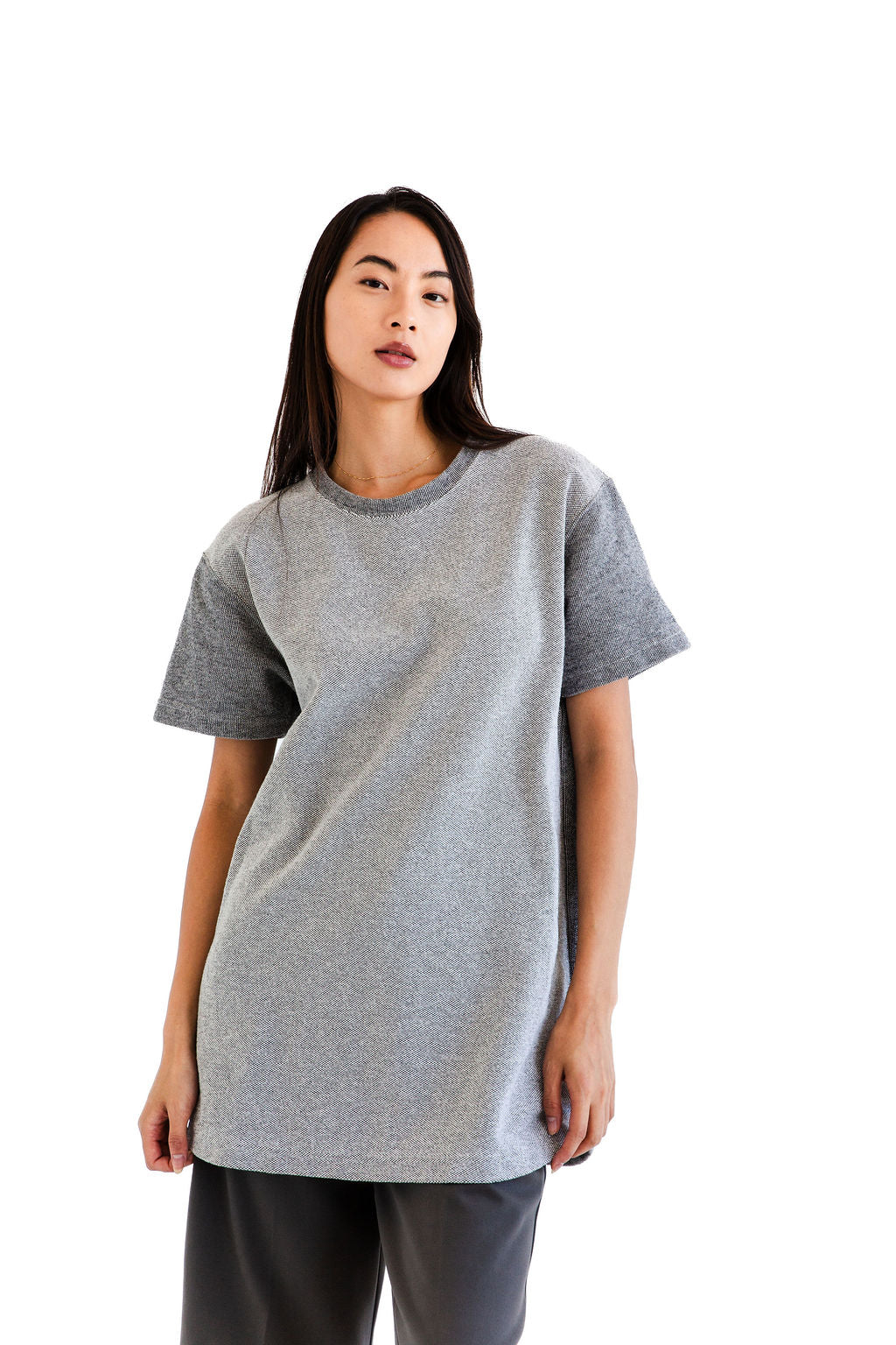 Grey and cream long tee