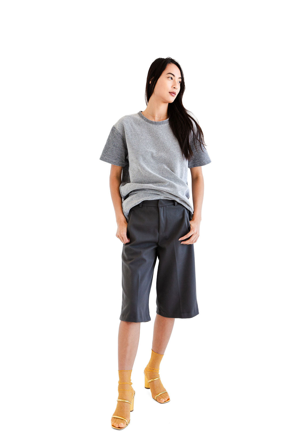 Grey ultra suede short