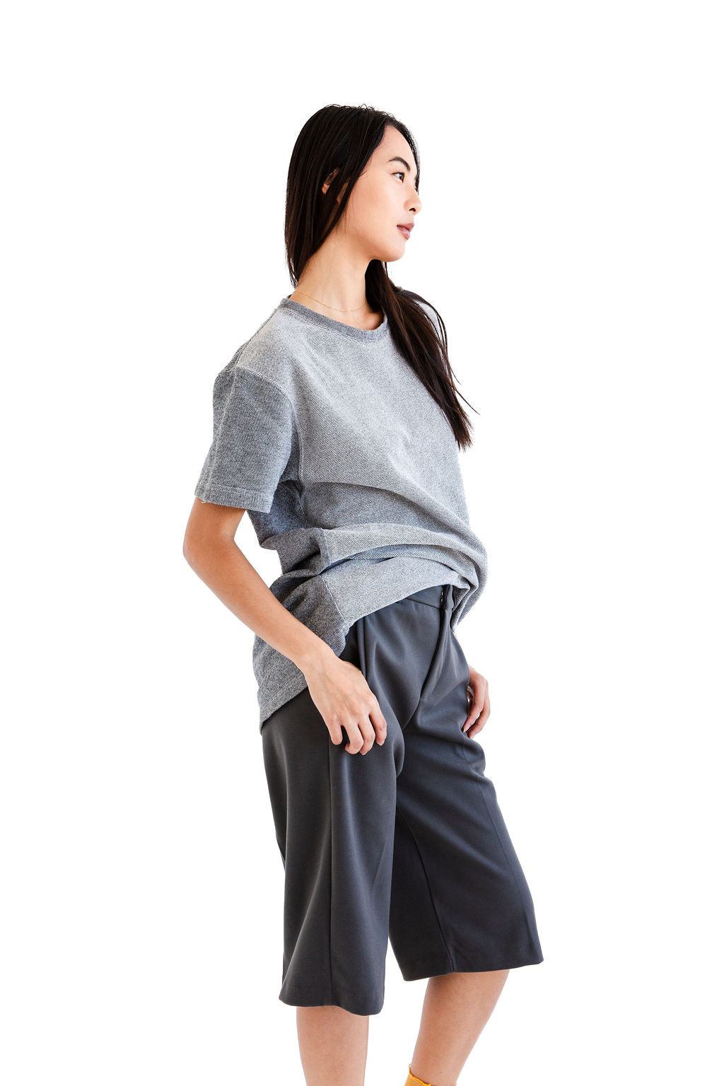 Grey ultra suede short