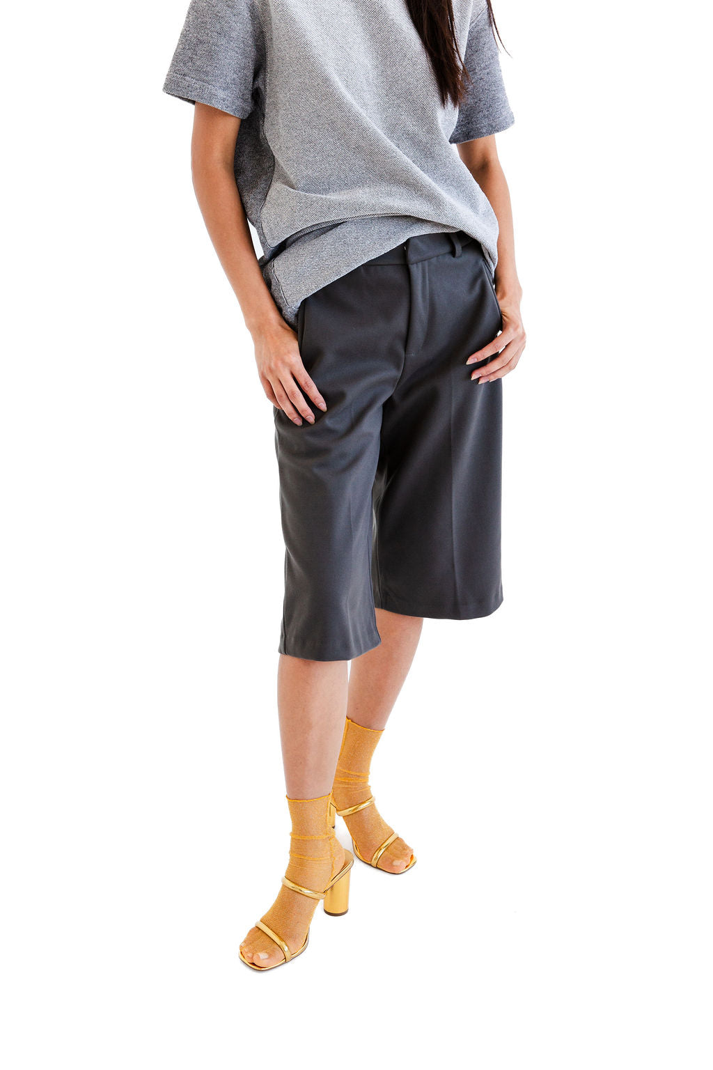 Grey ultra suede short