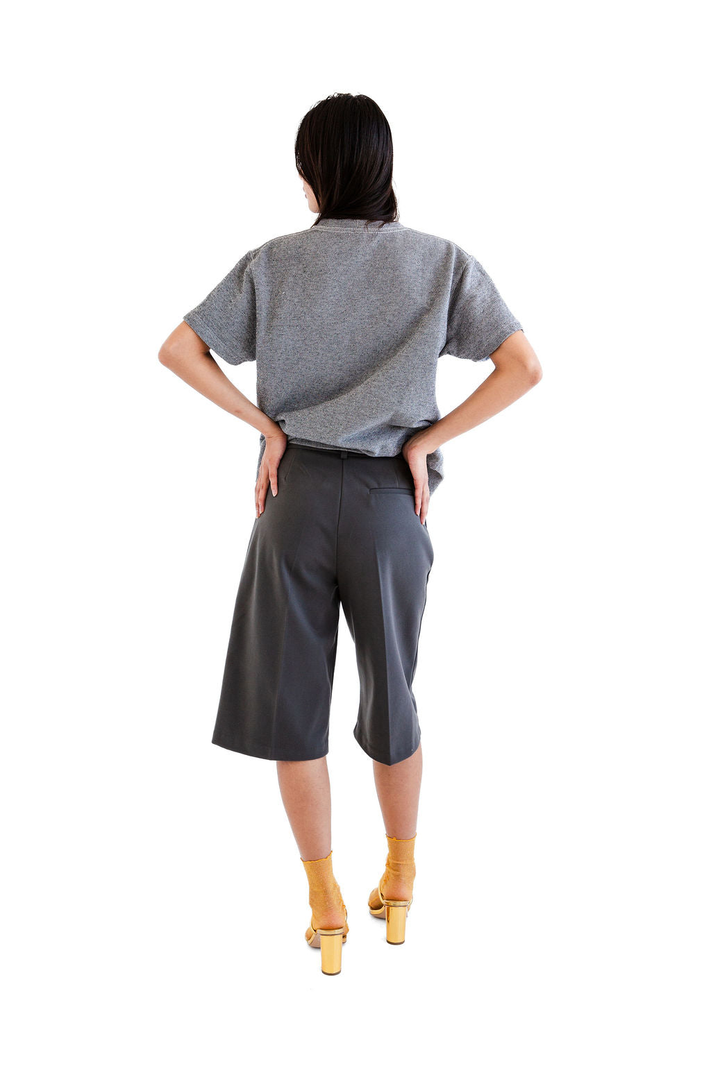 Grey ultra suede short