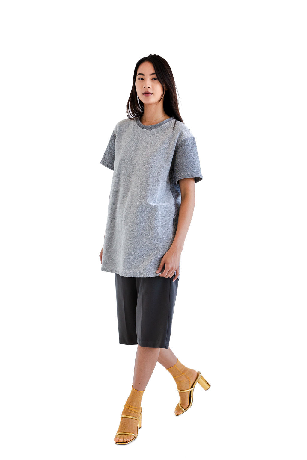 Grey and cream long tee