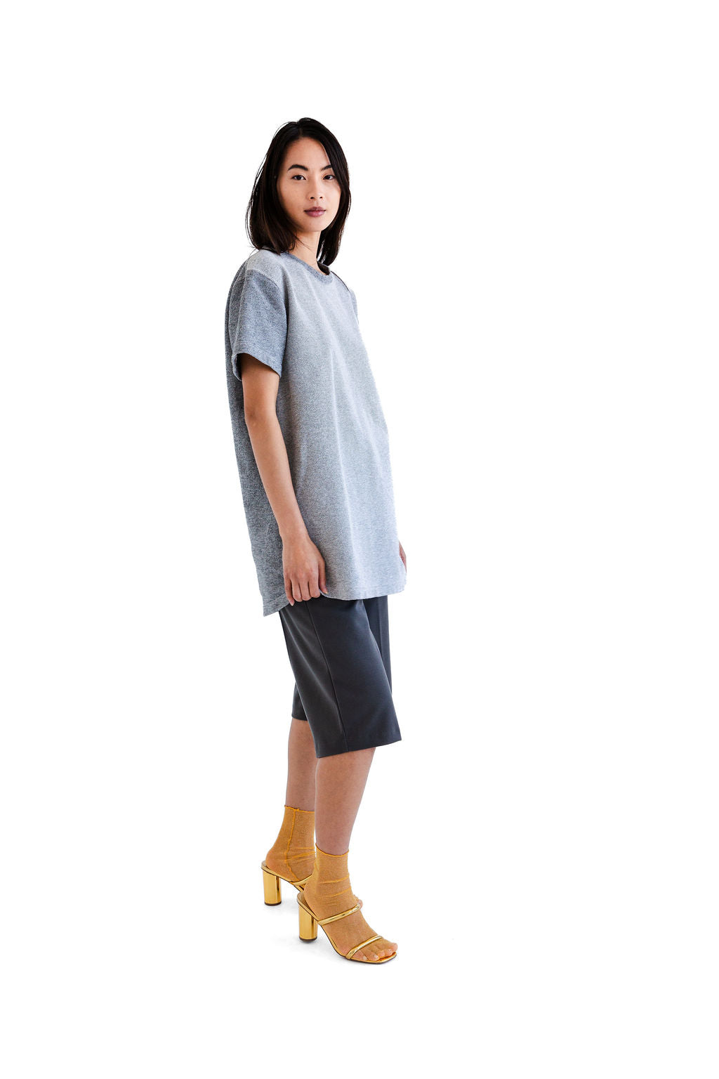 Grey and cream long tee