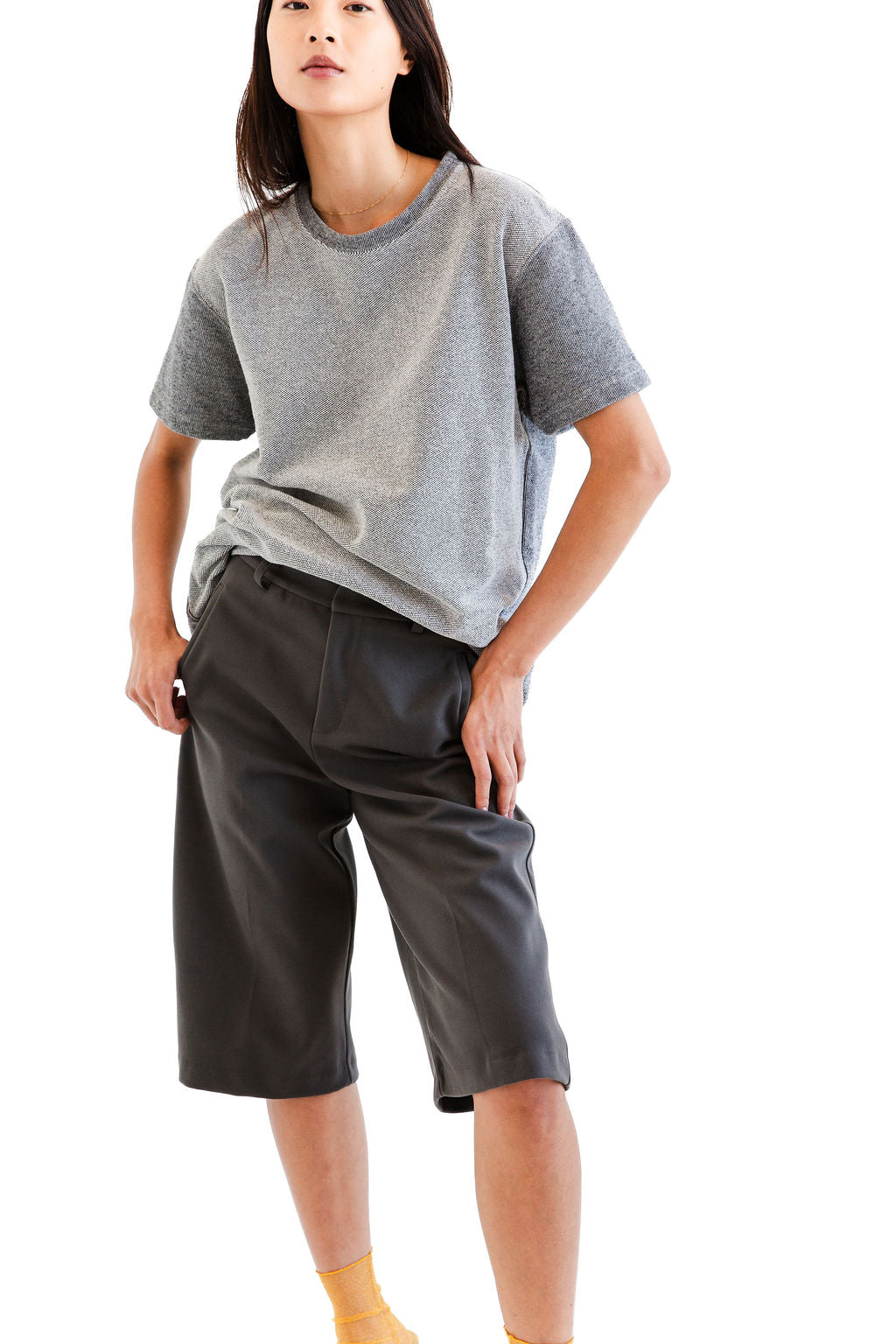 Grey ultra suede short