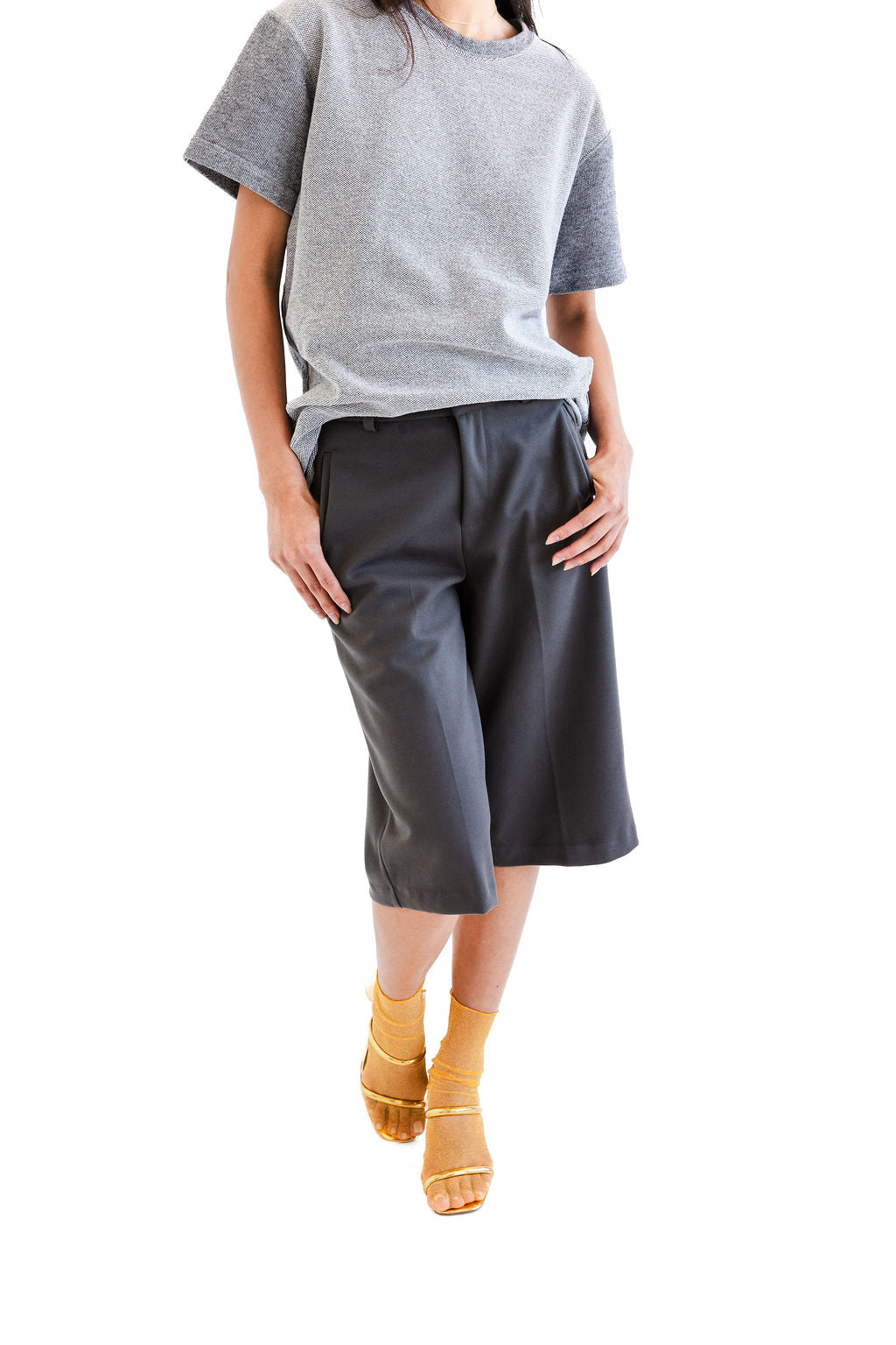 Grey ultra suede short