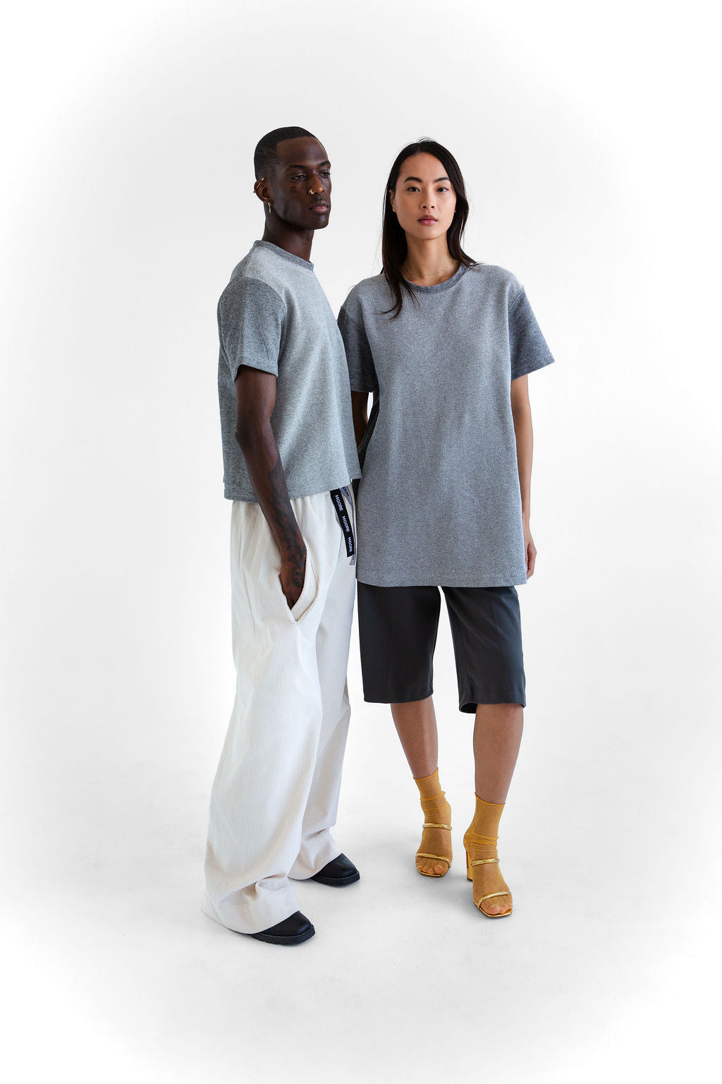 Grey and cream long tee