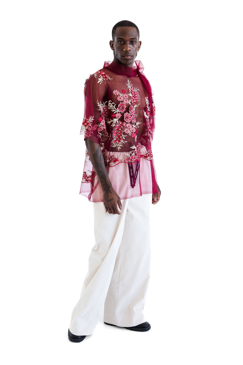 Burgundy embellished top