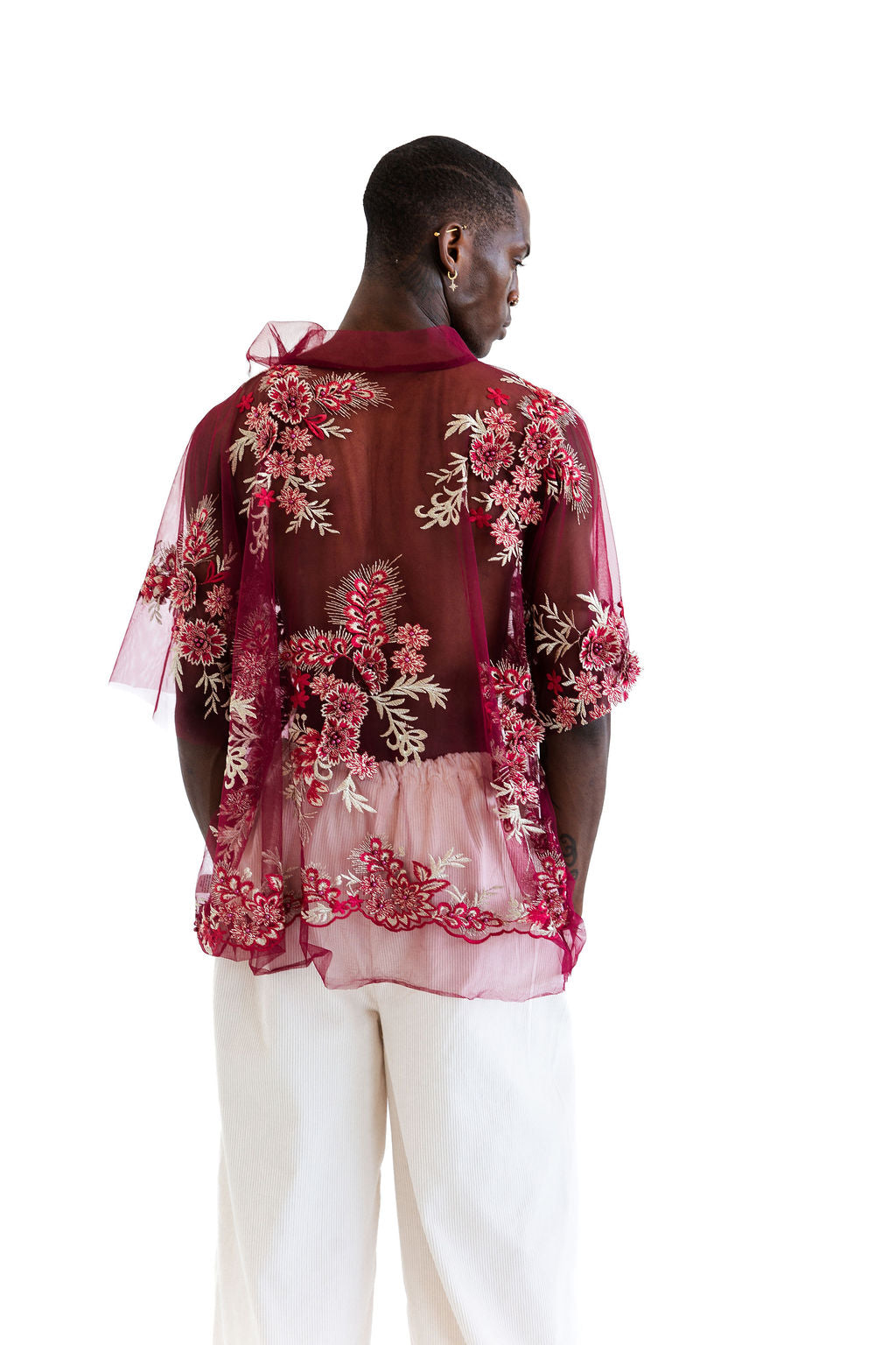 Burgundy embellished top