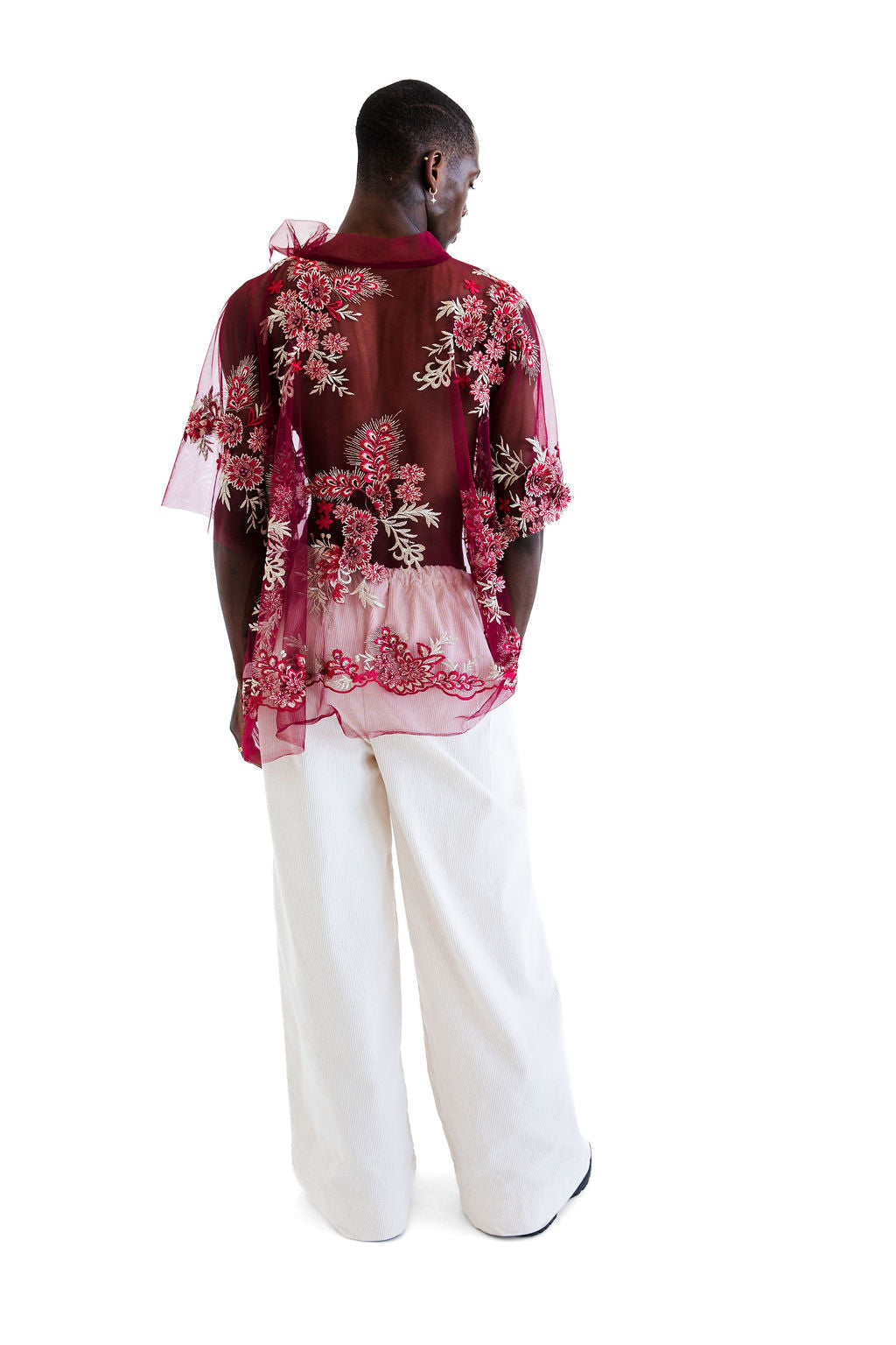 Burgundy embellished top