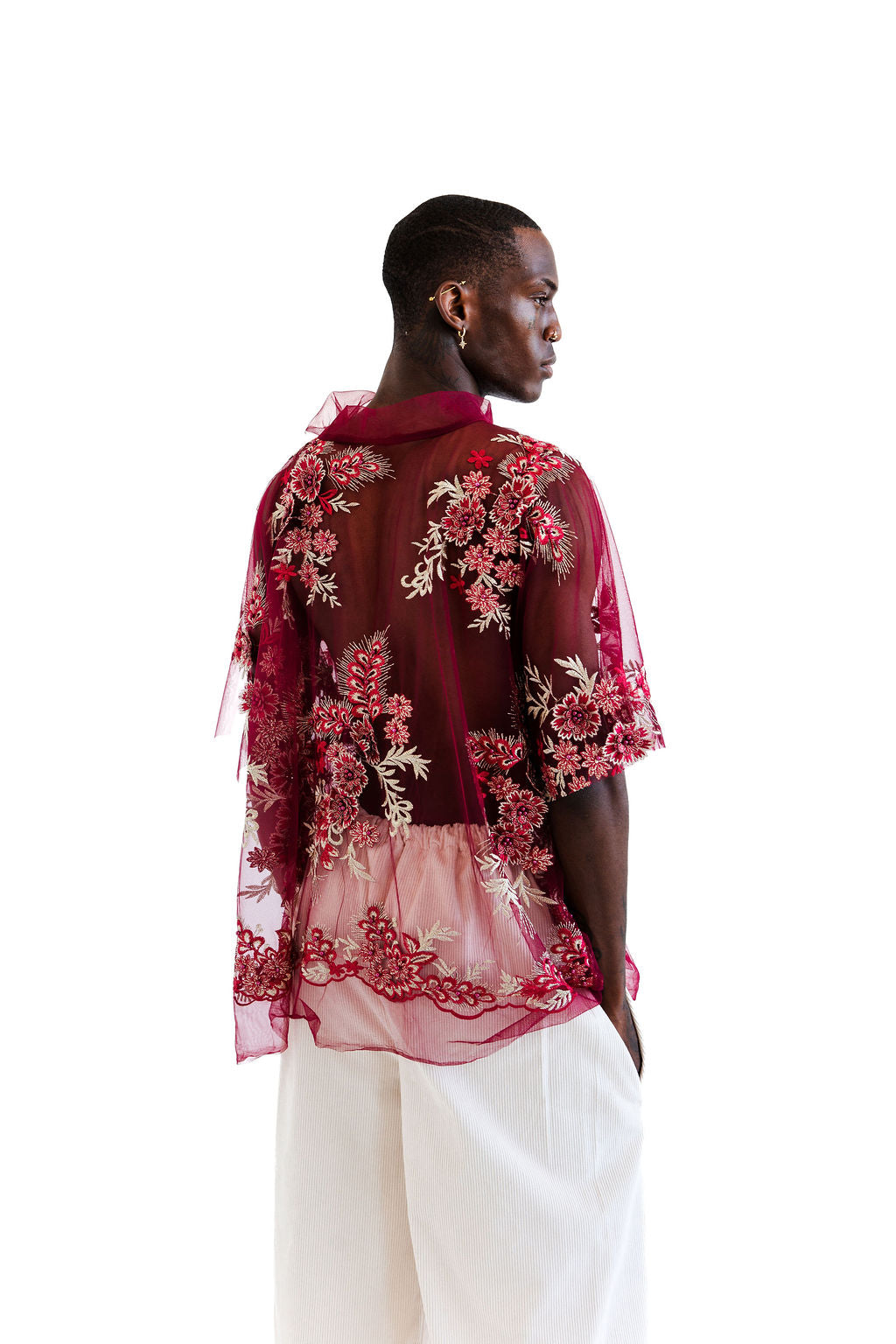 Burgundy embellished top