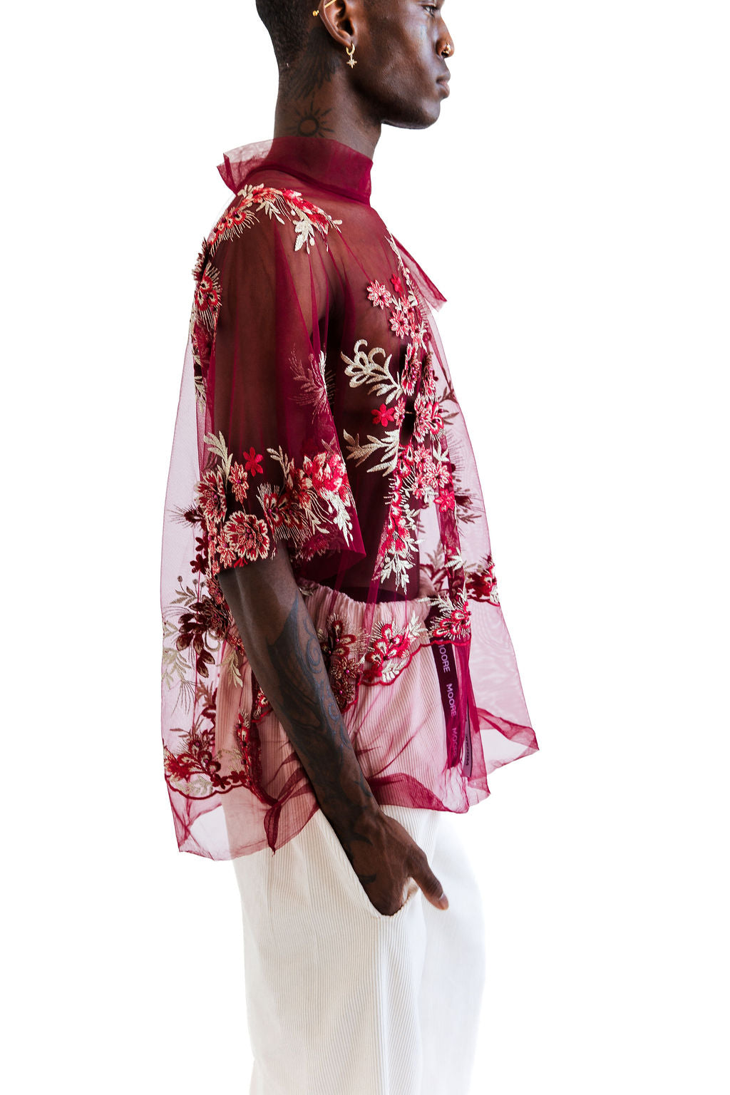 Burgundy embellished top