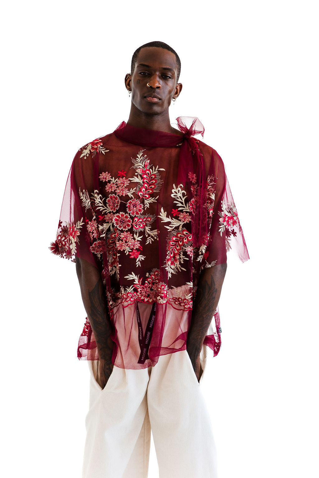 Burgundy embellished top