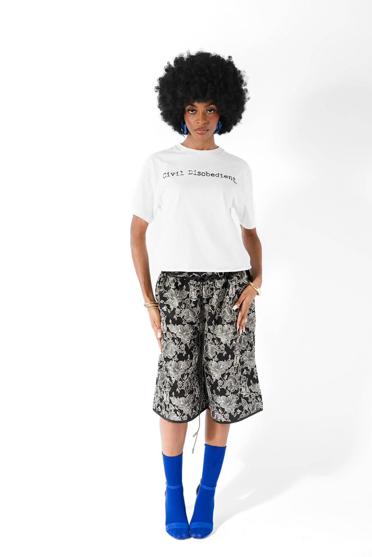 Floral Jacquard BBall Short