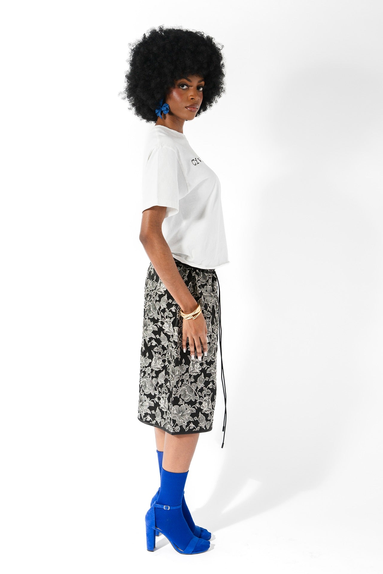 Floral Jacquard BBall Short