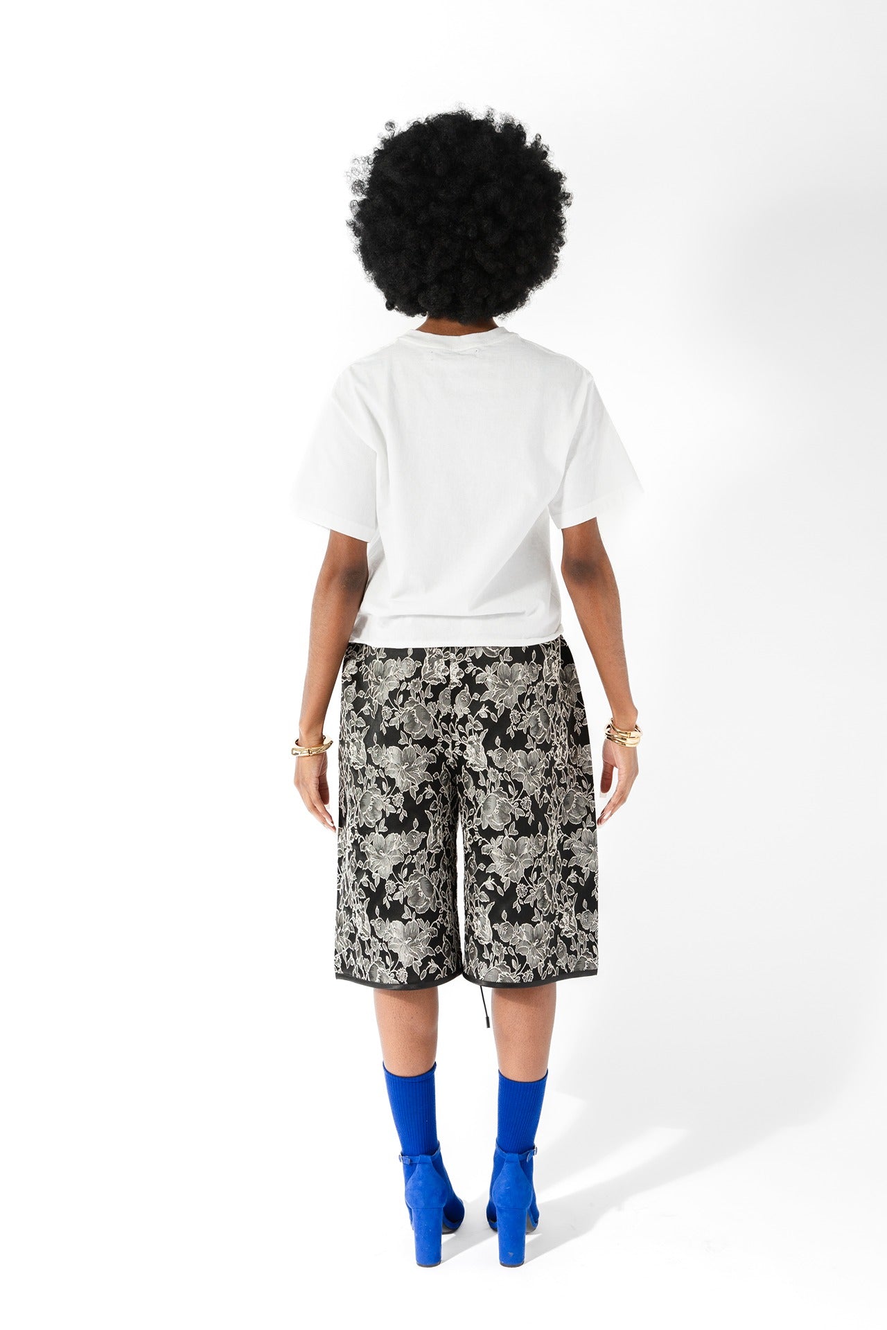 Floral Jacquard BBall Short