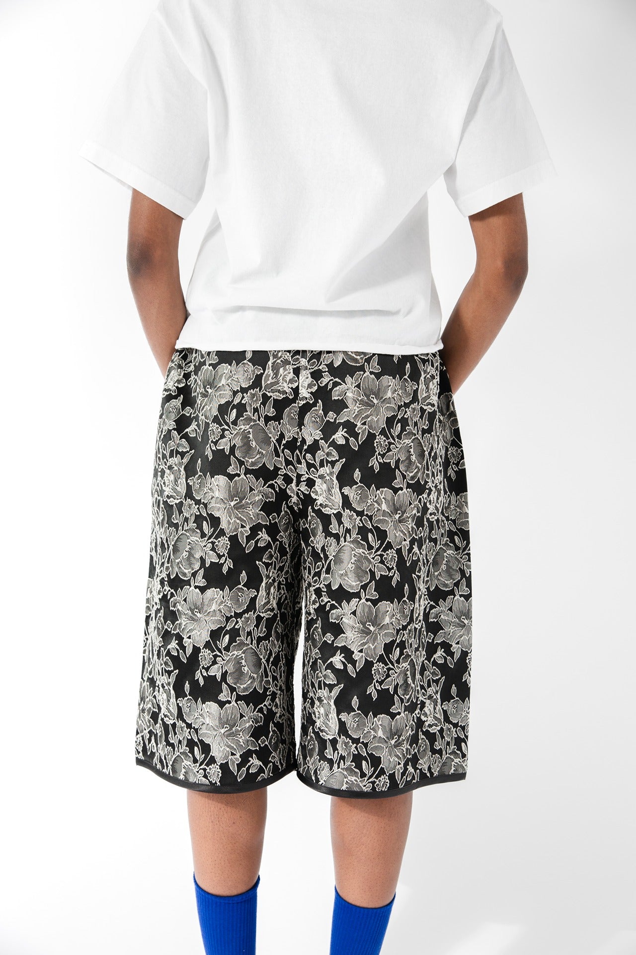 Floral Jacquard BBall Short