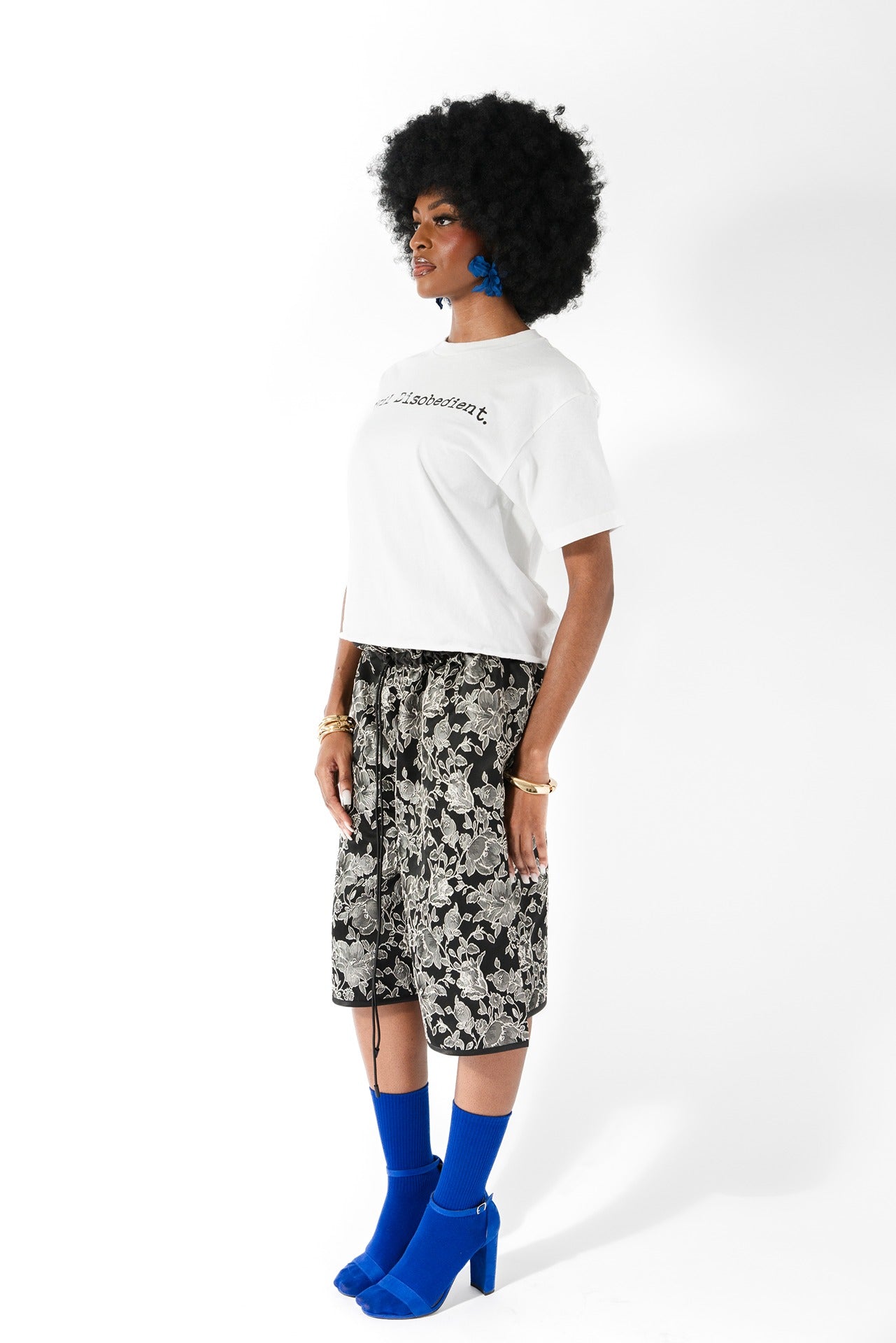 Floral Jacquard BBall Short
