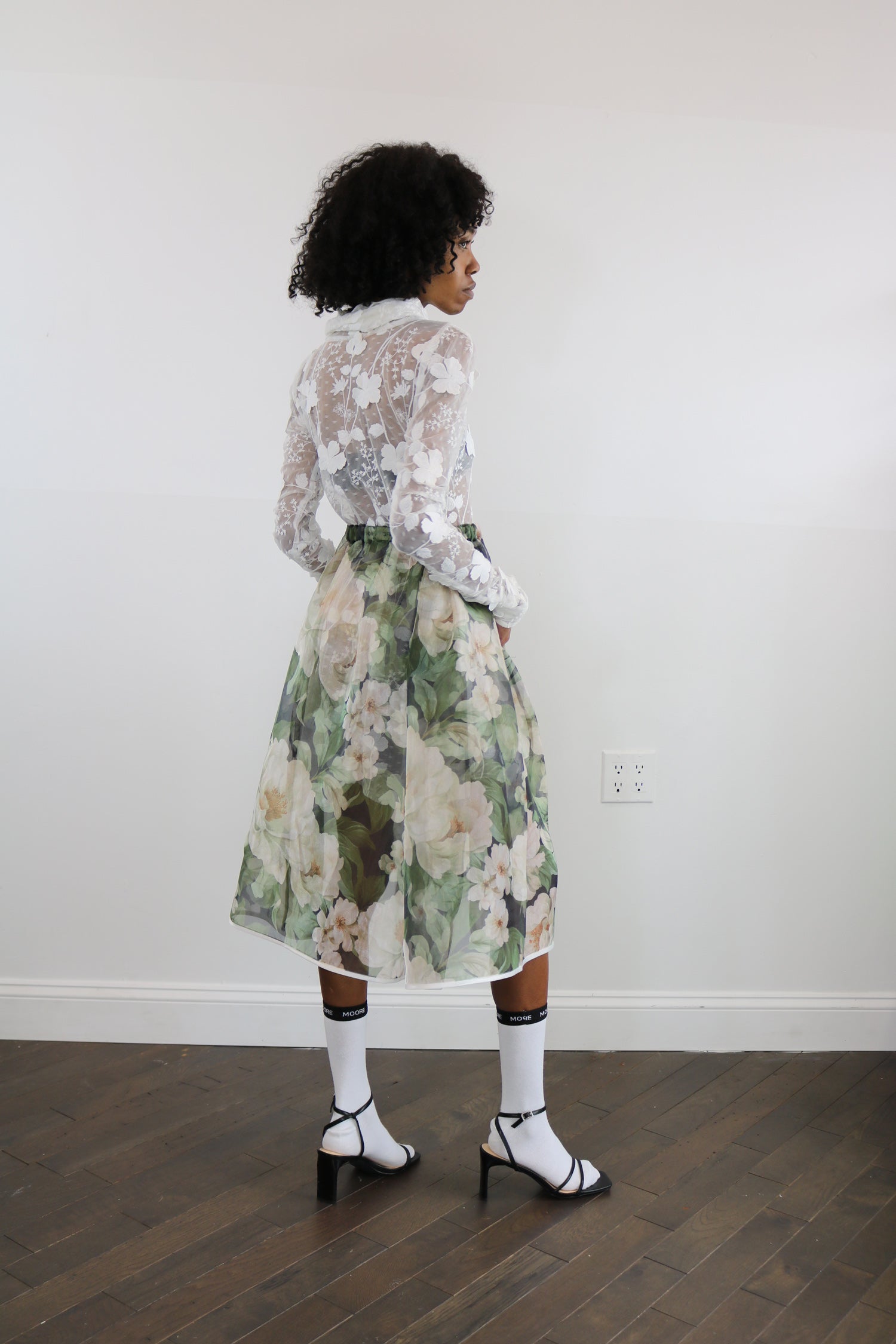 floral organza skirt
