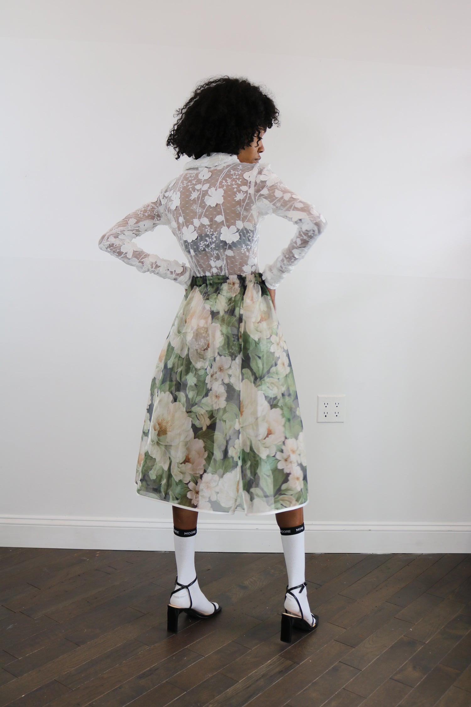 floral organza skirt