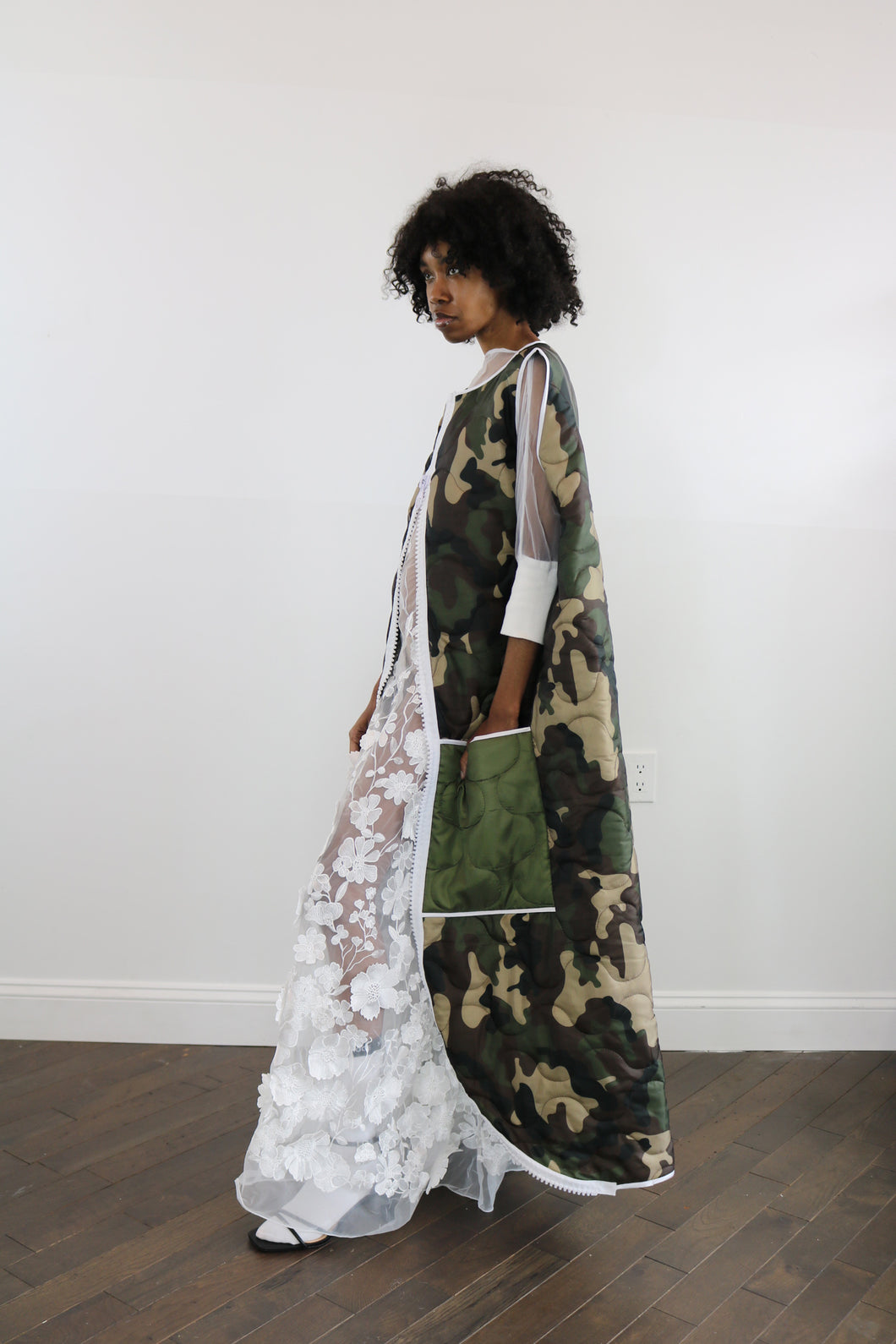 long quilted camo vest